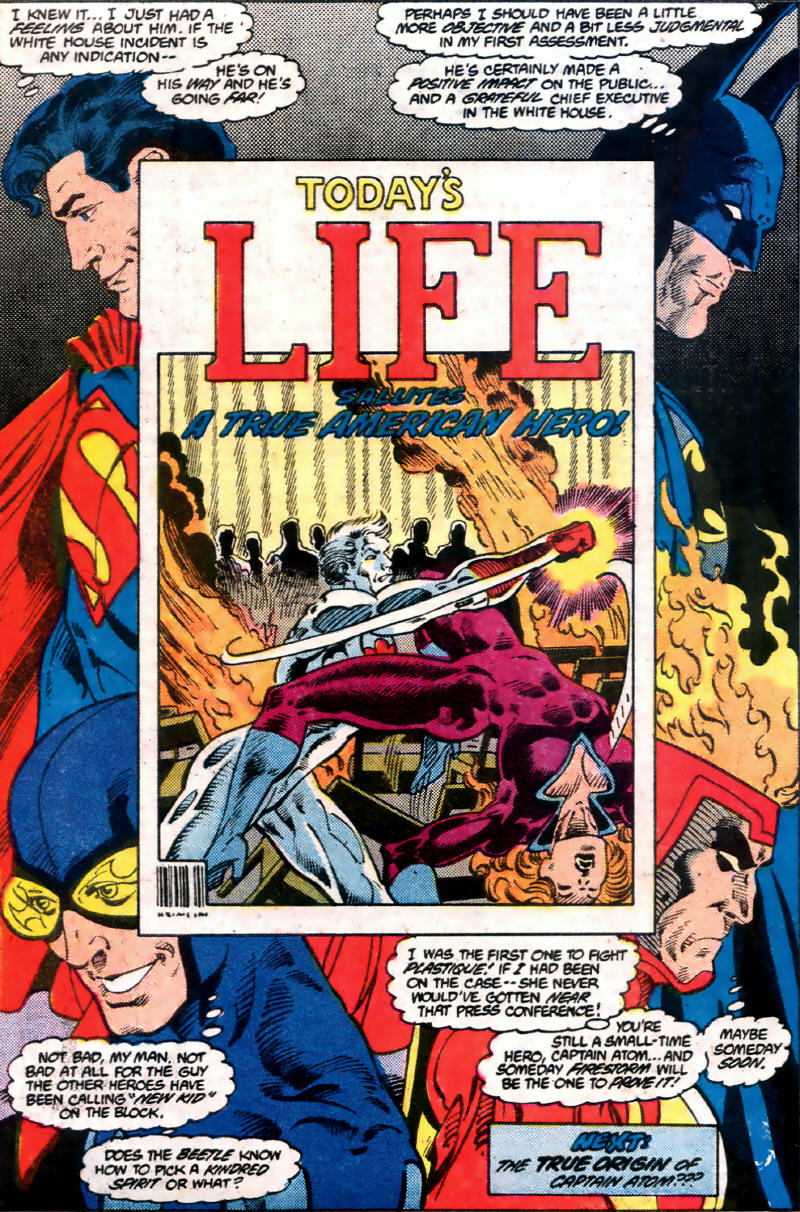Firestorm in Captain Atom #2 (April 1987) by Pat Broderick and Bob Smith