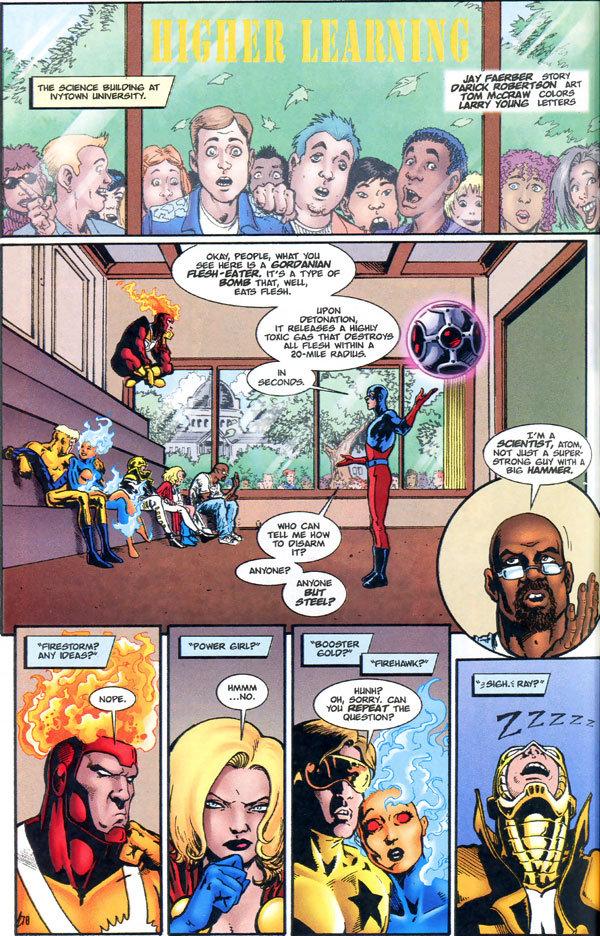 Guide to the DC Universe 2000 Secret Files: Higher Learning with Firestorm, Firehawk, and Booster Gold
