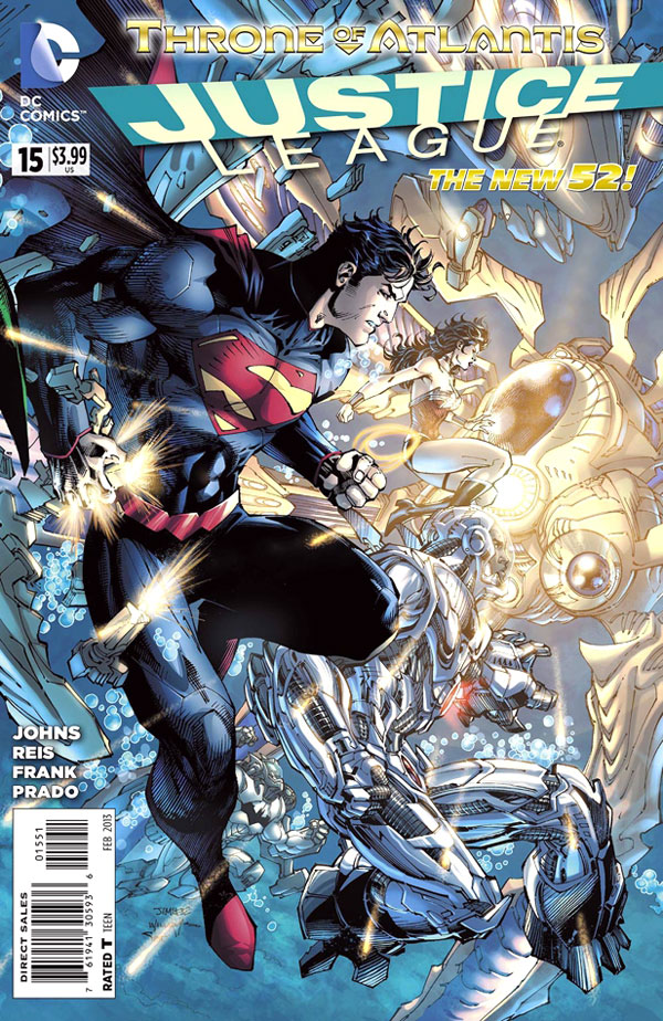 Justice League #15 cover by Jim Lee, Scott Williams, and Alex Sinclair