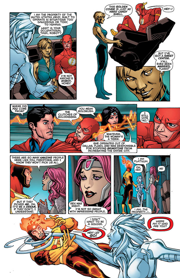 Justice League #18 featuring Firestorm by Jesus Saiz