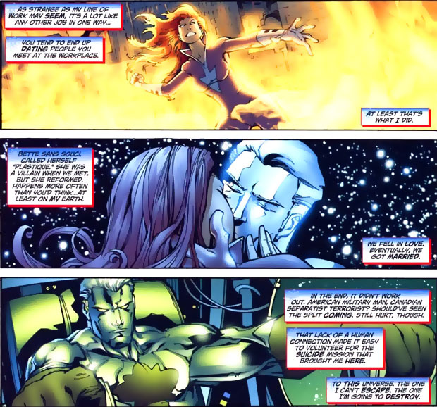 Captain Atom reminisces about Plastique in Captain Atom: Armageddon