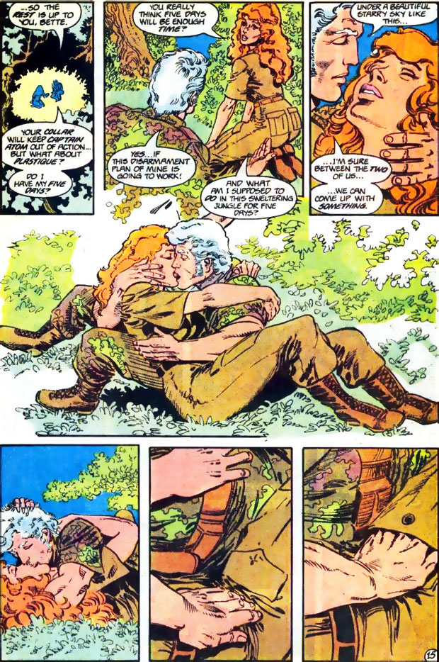 Captain Atom tries to seduce Plastique in Captain Atom #22