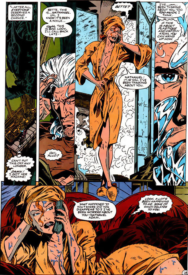 Captain Atom and Plastique talk after a long separation in Extreme Justice #6