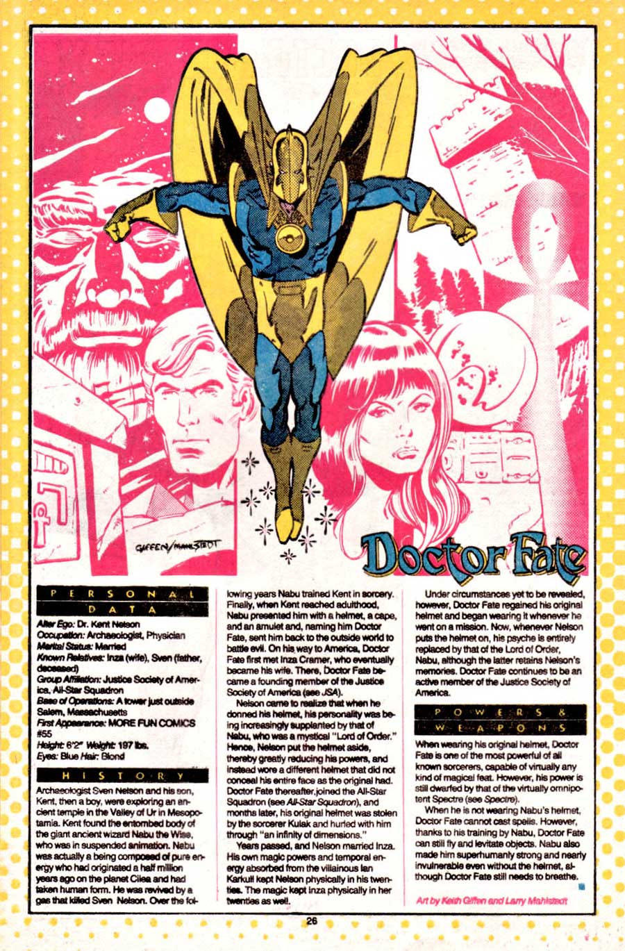 Doctor Fate by Keith Giffen and Larry Mahlstedt for Who's Who podcast